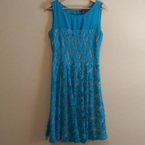 Covington lace dress turquoise